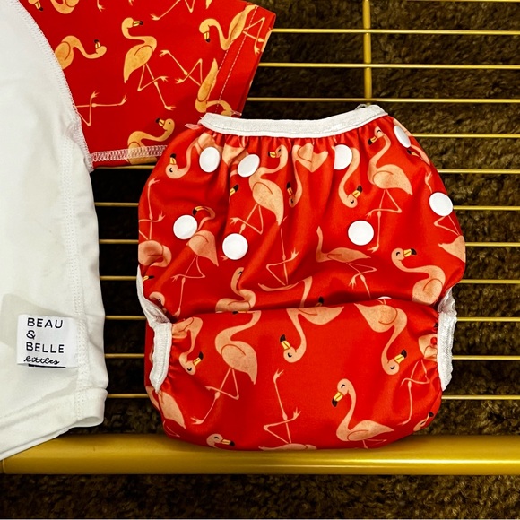 Beau & Belle Littles Swim Diaper and Rashguard Set Size 12 Months - Picture 5 of 11